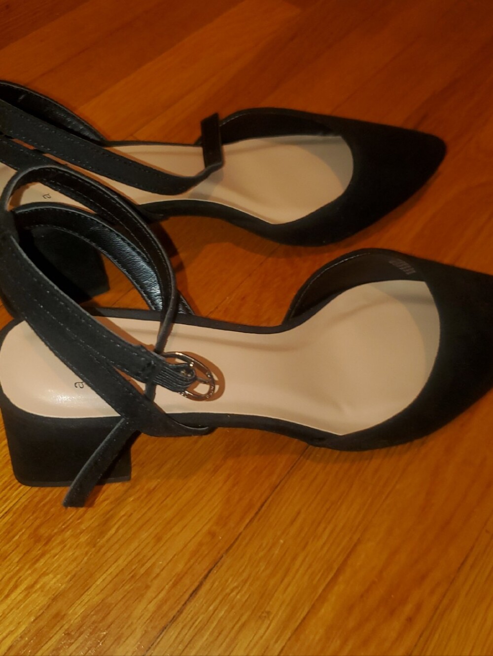 A New Day Black Ankle-Strap Block Heel Pumps Size 6.5 - Picture 6 of 6